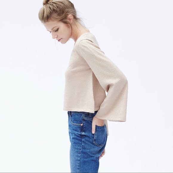 Sparkle Flared Sleeve V Neck Sweater - Picture 2 of 4